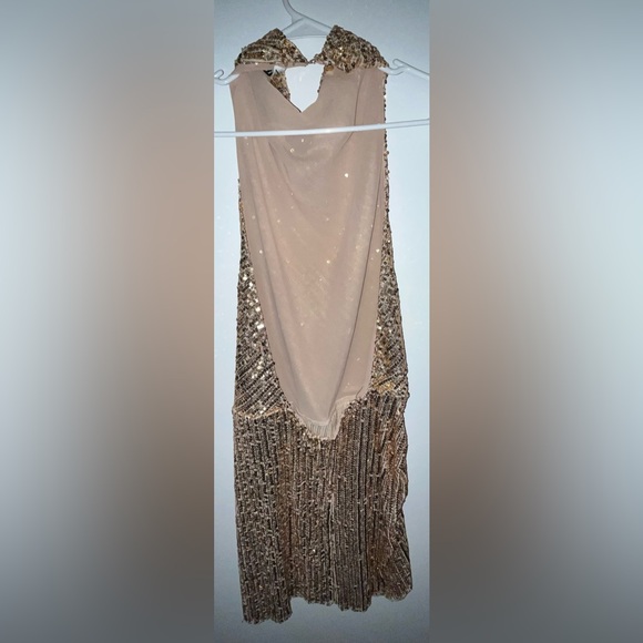 Zara Gold Sequin Backless Dress - No tags but never worn - Picture 2 of 5